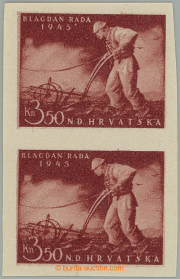 275299 - 1945 Mi.178 U, Den práce 3.50K karmínově hnědá, svislá