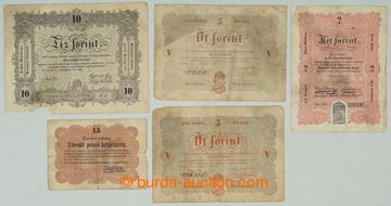 275308 - 1848-1849 UHRY / REVOLUCE / sestava 5ks platidel tzv. Košut