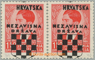 275313 - 1941 Mi.12 VV, vodorovná 2-páska přetiskových Petr II. 1