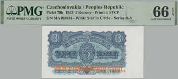 275314 - 1953 Ba.87b, 3Kčs 1953, série MA (Praha); certifikace zach