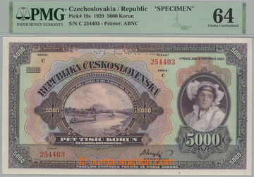 275322 - 1920 Ba.17c, 5000Kč 1920, série C, perforace SPECIMEN; ohy