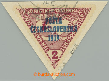 275343 -  Pof.55, Trojúhelník 2h hnědočervená s fragmentem DR na