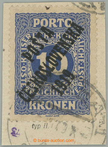 275347 -  Pof.82, Malé číslice 10K modrá, II. typ, na malém výs