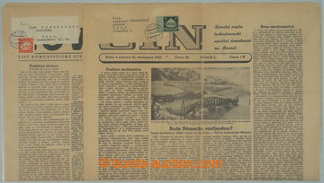 275352 - 1945 NOVINOVÁ PROVIZORIA / novinové nálepky Rovnost a Či