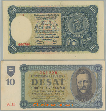 275387 - 1940, 1943 Ba.48a, 54, 100Ks 1940, II. vydání, série F7 +