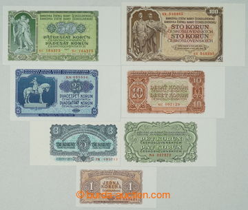 275396 - 1953 Ba.86-92, sestava 7ks bankovek 1Kčs - 100Kčs 1953, ko