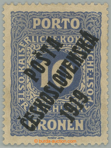 275397 -  Pof.82, Malé číslice 10K modrá, II. typ; nálepky a ohy