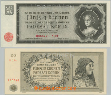 275400 - 1940, 1944 Ba.34, 42, sestava 2ks bankovek: 50K 1940, série