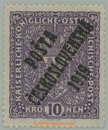 275401 -  Pof.51I, Znak 10K světle fialová, II. typ přetisku; bez 