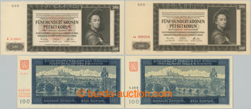 275403 - 1940-1942 Ba.32, 33a, 35, 36, sestava 4 bankovek: 100K 1940,