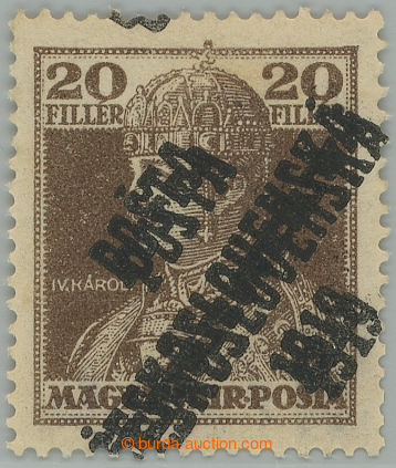 275404 -  Pof.120Pd, Karel 20f hnědá, dvojitý přetisk I. typu; po