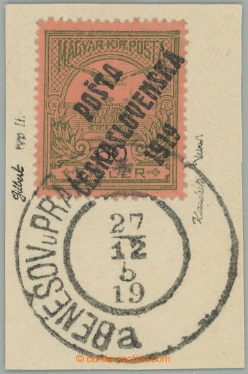 275407 -  Pof.94, 60f zelená / černá na výstřižku s DR BENEŠOV