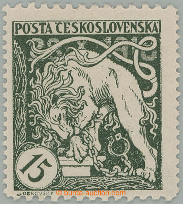 275424 -  Pof.27D, Lev trhající okovy 15h zelená, ŘZ 10½ : 13¾;