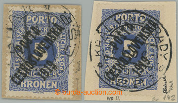 275443 -  Pof.81, Malé číslice 5K modrá, I. a II. typ na malých 
