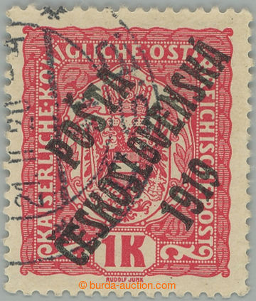 275475 -  Pof.47a, Znak 1K červená, černý přetisk, II. typ, frag