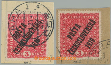 275479 -  Pof.49bII, 2x Znak 3K světle červená, žilkovaný papír