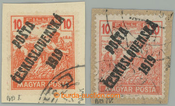 275482 -  Pof.105a, MAGYAR POSTA 10f červená, 2ks - I. a IV. typ p�