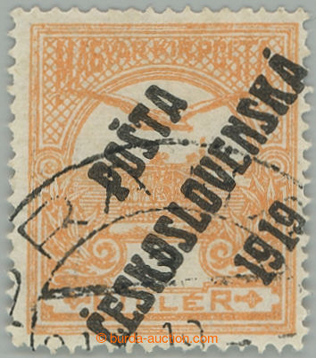 275485 -  Pof.91, 3f oranžová s fragmentem DR PRAHA, IV. typ přeti