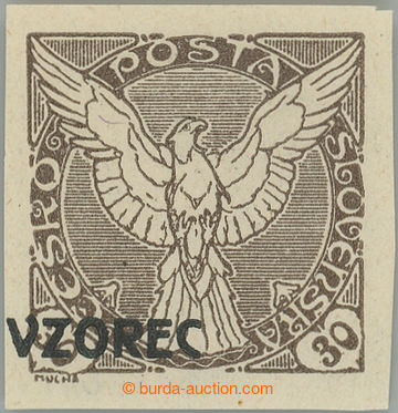 275487 - 1918 Pof.NV6vz, Sokol v letu 30h hnědá s přetiskem VZOREC