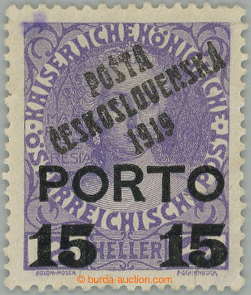 275497 -  Pof.84, Přetisk PORTO 15/2h fialová / černá, II. typ; v