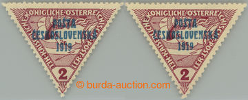 275498 -  Pof.55, Trojúhelník 2h hnědočervená, I. a II. typ pře