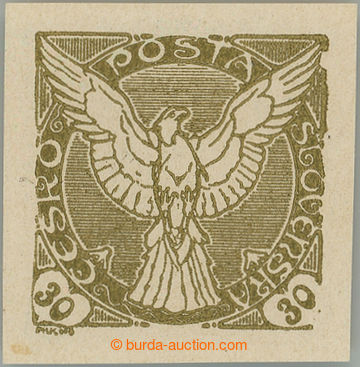 275504 - 1918 Pof.NV6N, nevydaná Sokol v letu 30h žlutoolivová; n�