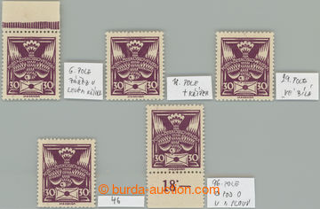 275509 -  Pof.150 DV, 30h fialová, sestava 5 zn. s různými DV uved