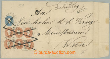 275537 - 1861 obálka zaslaná do Vídně jako R-, vyfr. na přední 