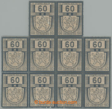 275541 - 1939 ČECHY A MORAVA / Pof.6, 60h šedomodrá, oranžová, h