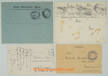 275549 - 1918-1919 FRANKO HOTOVĚ / sestava 4ks celistvostí z I. a I