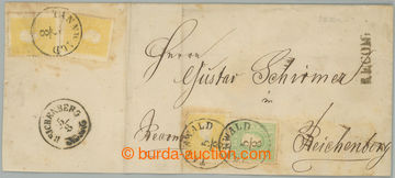 275553 - 1858 R-dopis do Liberce, vyfr. s původní frankaturou Ferch