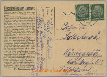 275556 - 1942 KT AUSCHWITZ / předtištěný lístek zaslaný do Prot