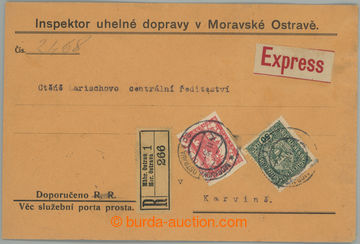 275557 - 1919 úřední R+Ex-dopis zaslaný v tuzemsku v I. TO, osvob