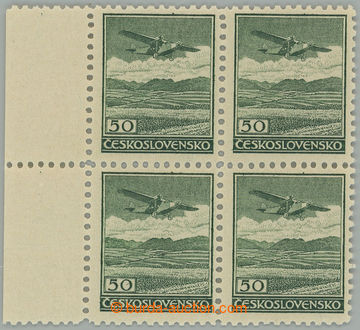 275566 -  Pof.L7A, Definitivní vydání 50h zelená, krajový 4-blok