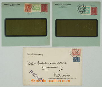 275575 - 1919 PŘELEP / sestava 3ks firemních celinových obálek s 