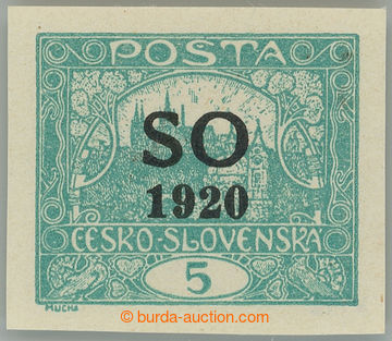 275592 -  Pof.SO3, Hradčany 5h modrozelená nezoubkovaná; po nálep