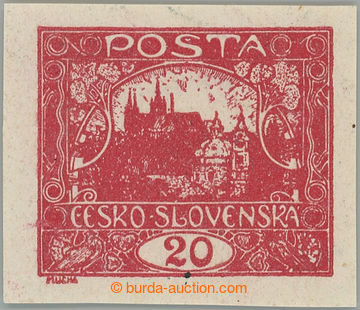 275603 -  Pof.9N IIs, 20h karmínová; nálepka, drobné zrnko v pap�