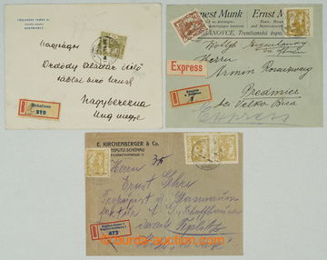 275618 - 1920 sestava 3ks firemních dopisů zaslaných v tuzemsku, z