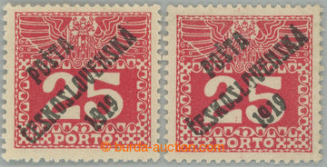 275619 -  Pof.69, Velké číslice 25h červená, 2ks, I+III. typ; n�