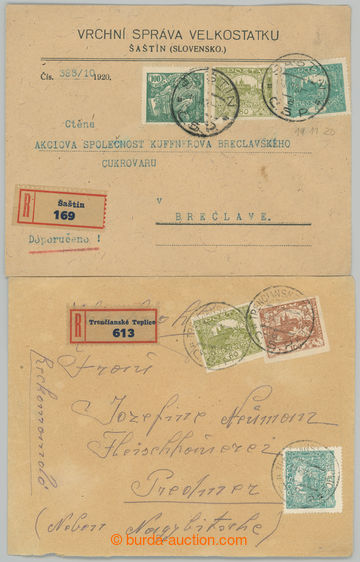 275621 - 1920 sestava 2ks R-dopisů zaslaných v tuzemsku ve IV. TO, 