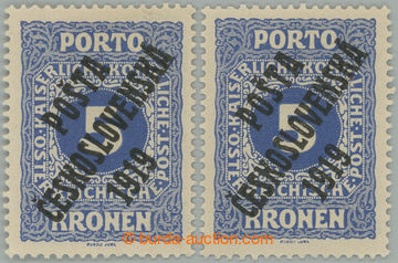 275624 -  Pof.81, Malé číslice 5K modrá, 2ks, I. a II. typ; nále