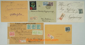 275629 - 1919 SLOVENSKO / sestava 5ks R-dopisů zaslaných v tuzemsku