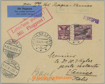 275636 - 1927 PRAHA - VENEZIA, Let. zaslaný Tiskopis na Poste Restan