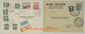 275638 - 1937 sestava 2ks Let dopisů do Švýcarska, 1x jako R+Let s