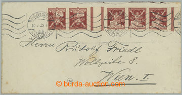 275650 - 1923 dopis zaslaný do Vídně, vyfr. vodorovnou 5-páskou s
