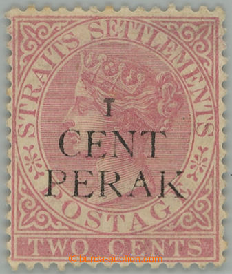 275658 - 1887 SG.31, Viktorie Straits Settlements 2c s přetiskem 1 C