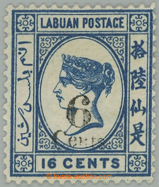 275662 - 1891 SG.37, Viktorie 6/16c, přetisk 6 CENTS; pěkný kus, b