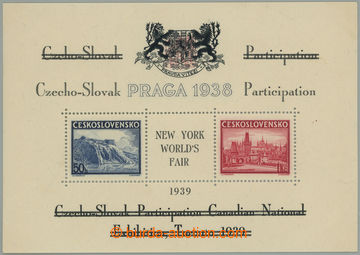 275664 - 1939 AS10a, aršík Praga 1938, výstava NY 1939, černý te