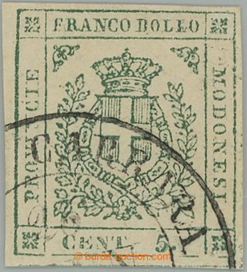 275675 - 1859 GOVERNO PROVVISORIO / Sass.12b, Znak 5c verde scuro; be