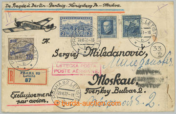 275677 - 1927 PRAHA - MOSKVA / R+Let dopis do SSSR, vyfr. leteckou zn